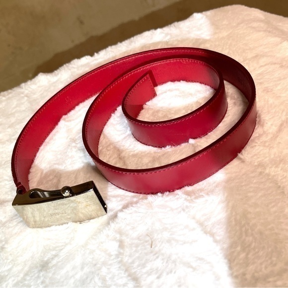 AUTHENTIC Prada belt. Excellent condition. Some scratches on buckle.Color: Red. - Picture 1 of 8